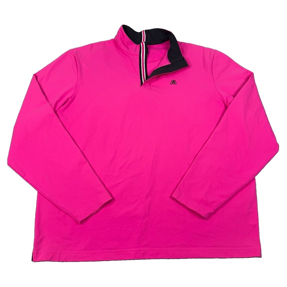 FootJoy Quarter Zip Golf Pullover Mens XL Hot Pink Stretch Jersey FJ Performance